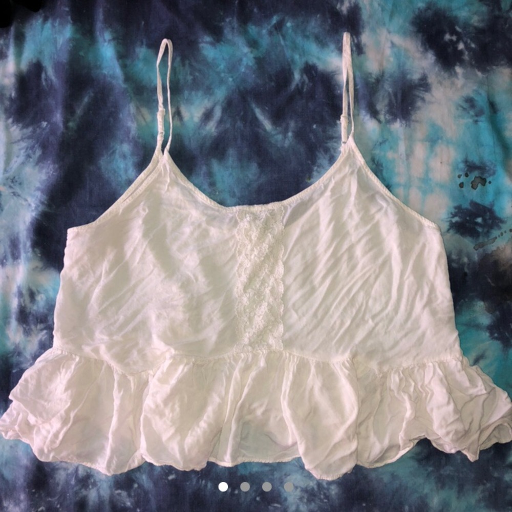 White lace spaghetti strap blouse